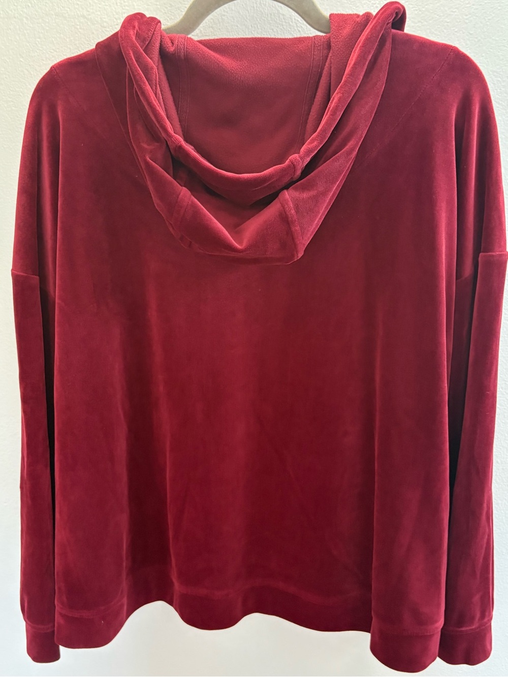Loft Red Velour Hoodie Sweatshirt XL - Picture 4 of 4